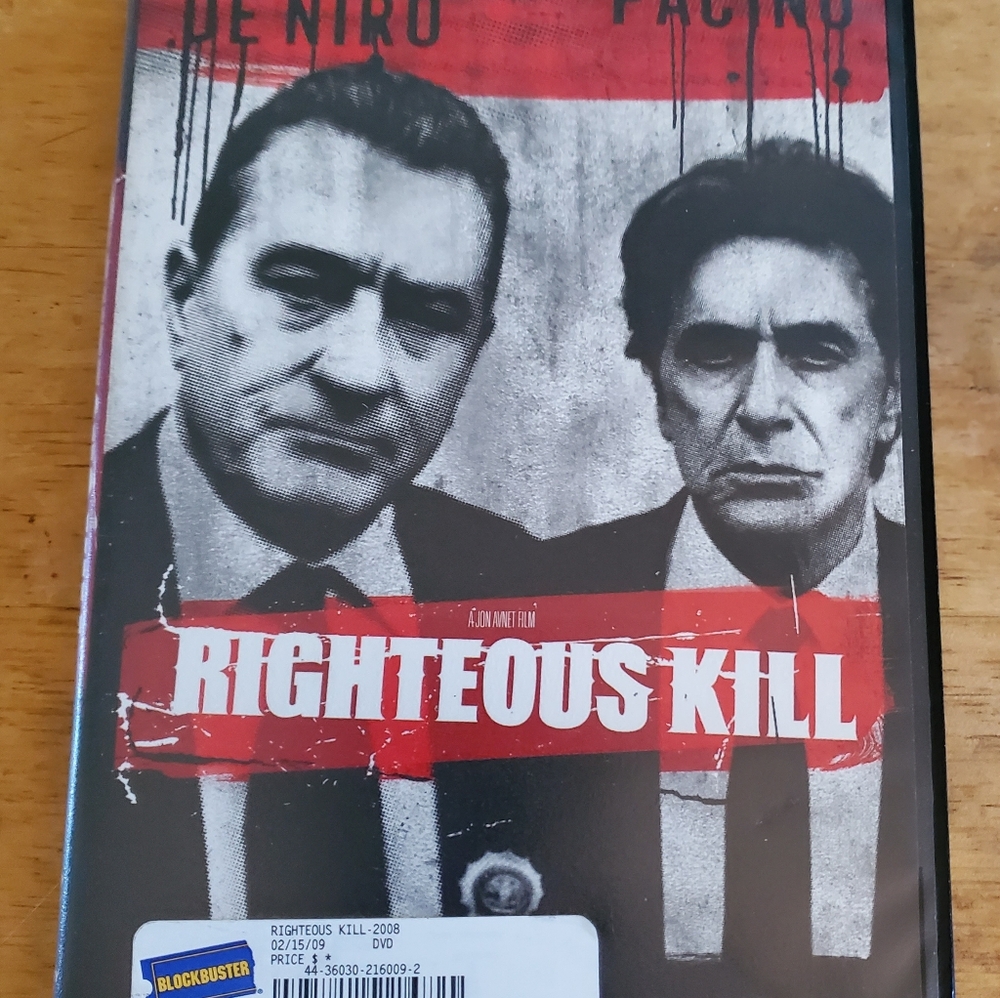 Righteous Kill DVD Robert De Niro Al Pacino Crime Thriller